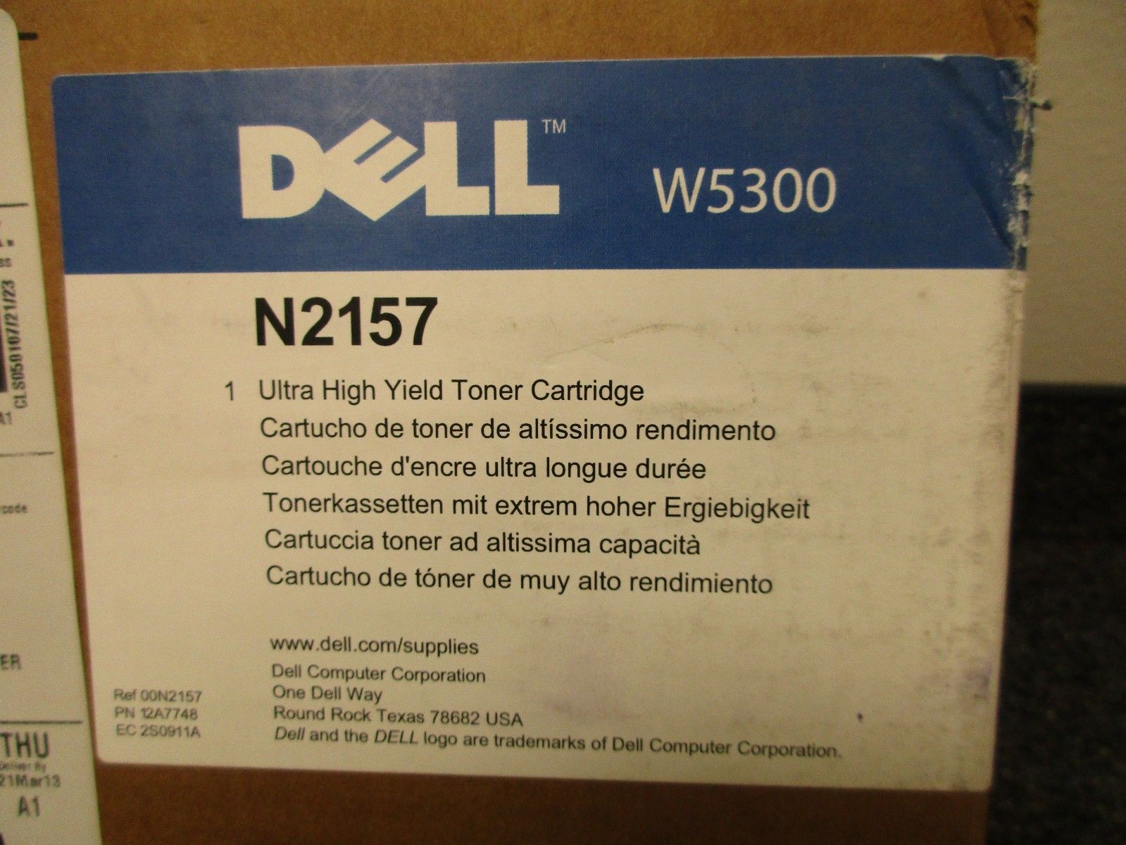 New Genuine Dell N2157 W5300 Ultra High Yield Black Toner Cartridge (OPEN BOX)