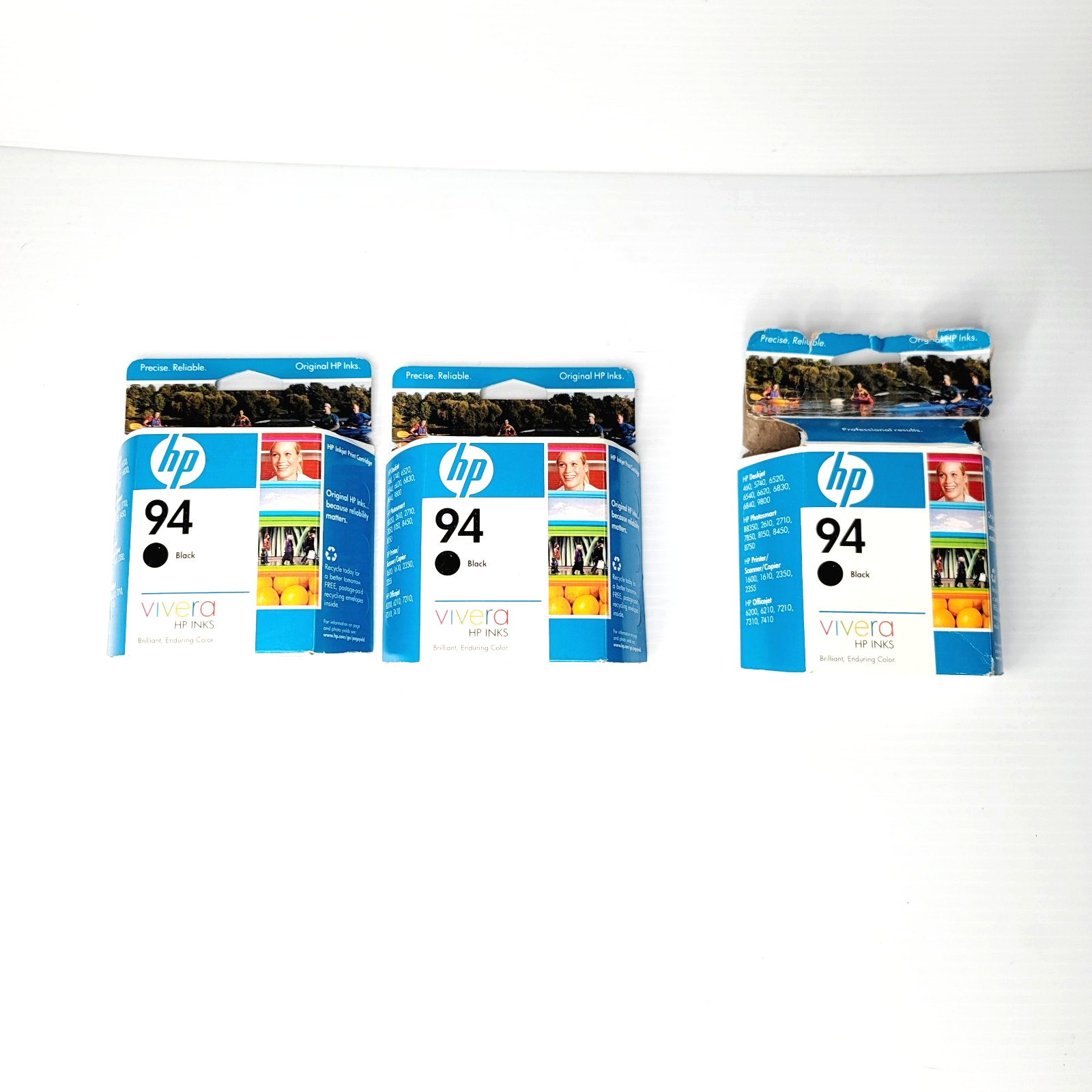 LOT of 3 - Genuine OEM HP 94 Black Ink Cartridge 2 Sealed 1 Open Box Expire 2008
