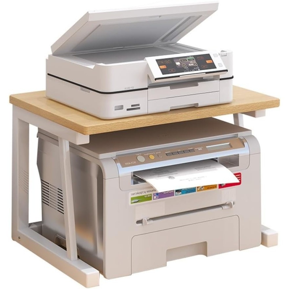 Sturdy Wooden Desk Organizer, 2-Tier Stand for Printer, Books & Home Office