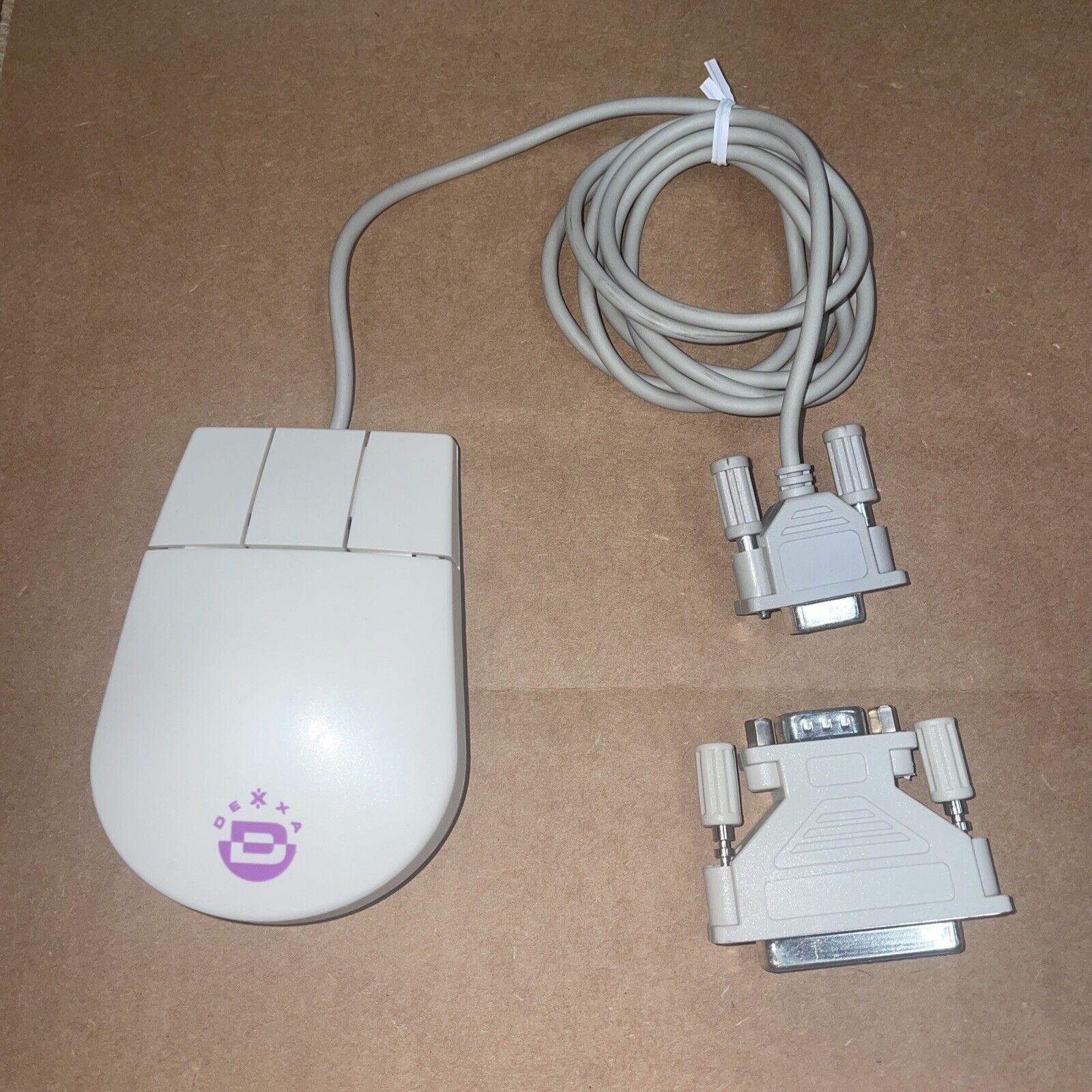 Vintage DEXXA Mouse MF21 9F DZLMF21 3 button Mouse with 9 pin / 25 pin plug