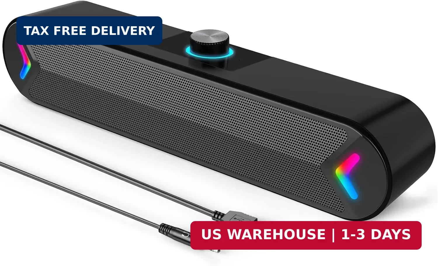 LENRUE Computer Speakers,PC Speakers for Desktop,Wired USB-Powered Sound-bar for