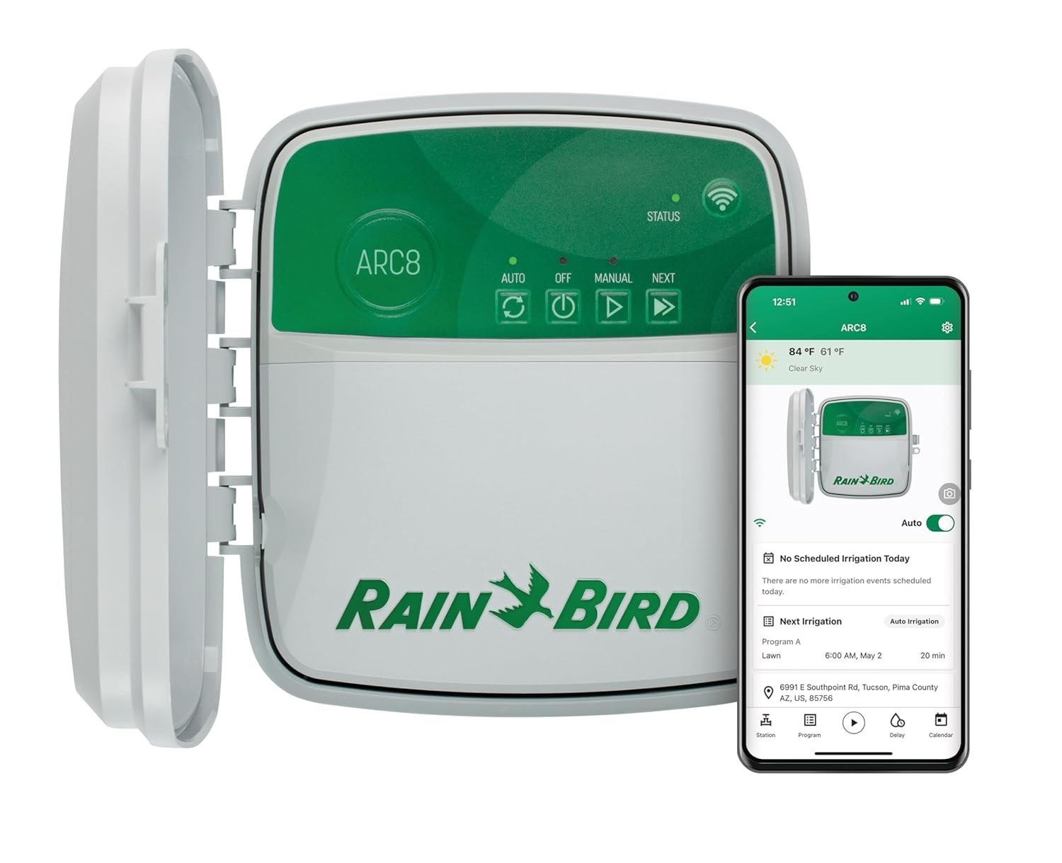 Rain Bird ARC8 WiFi App-Control Sprinkler Controller 8-Zone, Alexa/Google