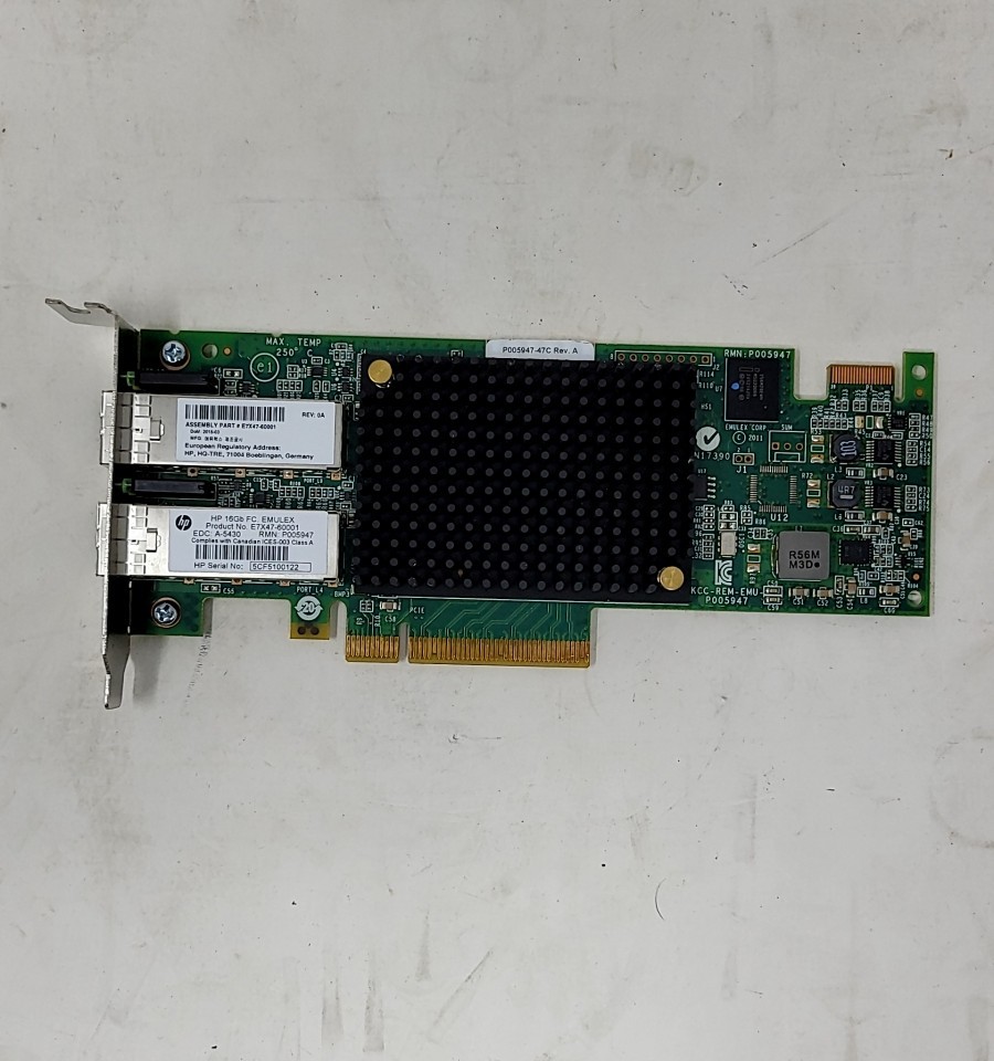 HP E7X47-60001 P005947-47C Fibre Channel Adapter Dual Port 16GB Low Profile