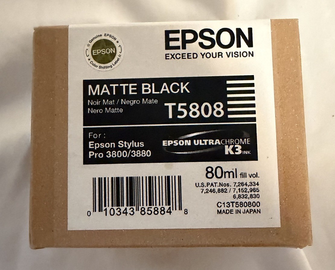 T5808 Genuine Epson Pro 3800 3880 Matte Black Ink T580800 w/exp 2014