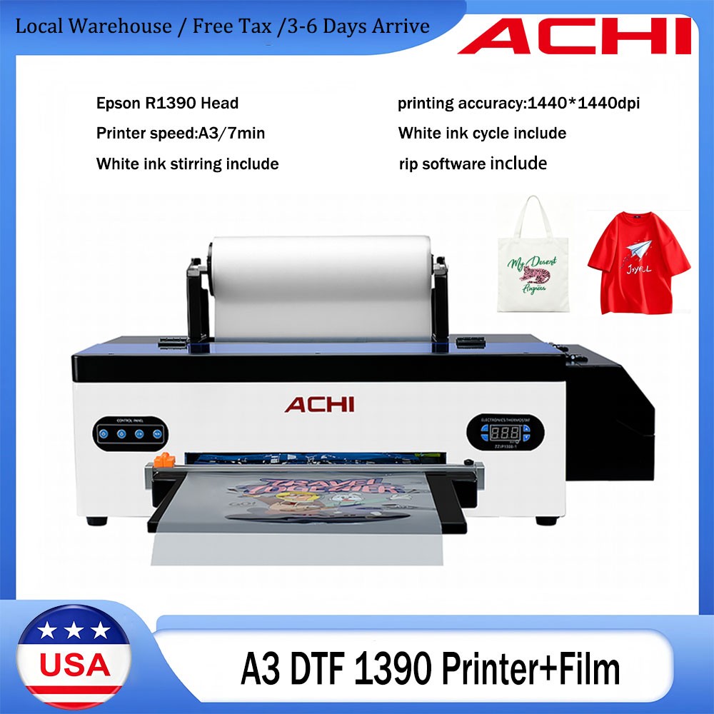 A3 EPSON 1390 DTF Flatbed Printer Direct to Film Tshirt Heat Transfer Printer US