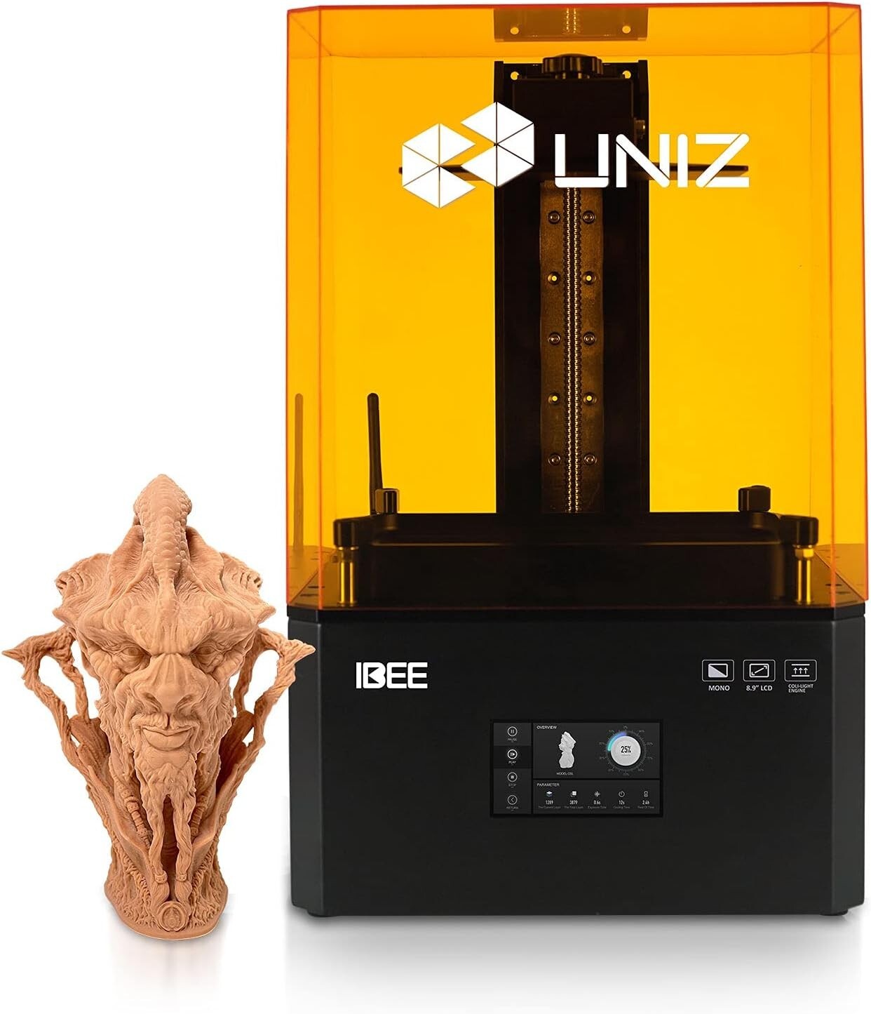 UNIZ IBEE 3D Printer, Resin 3D Printer with 8.9" 4K Monochrome LCD Screen