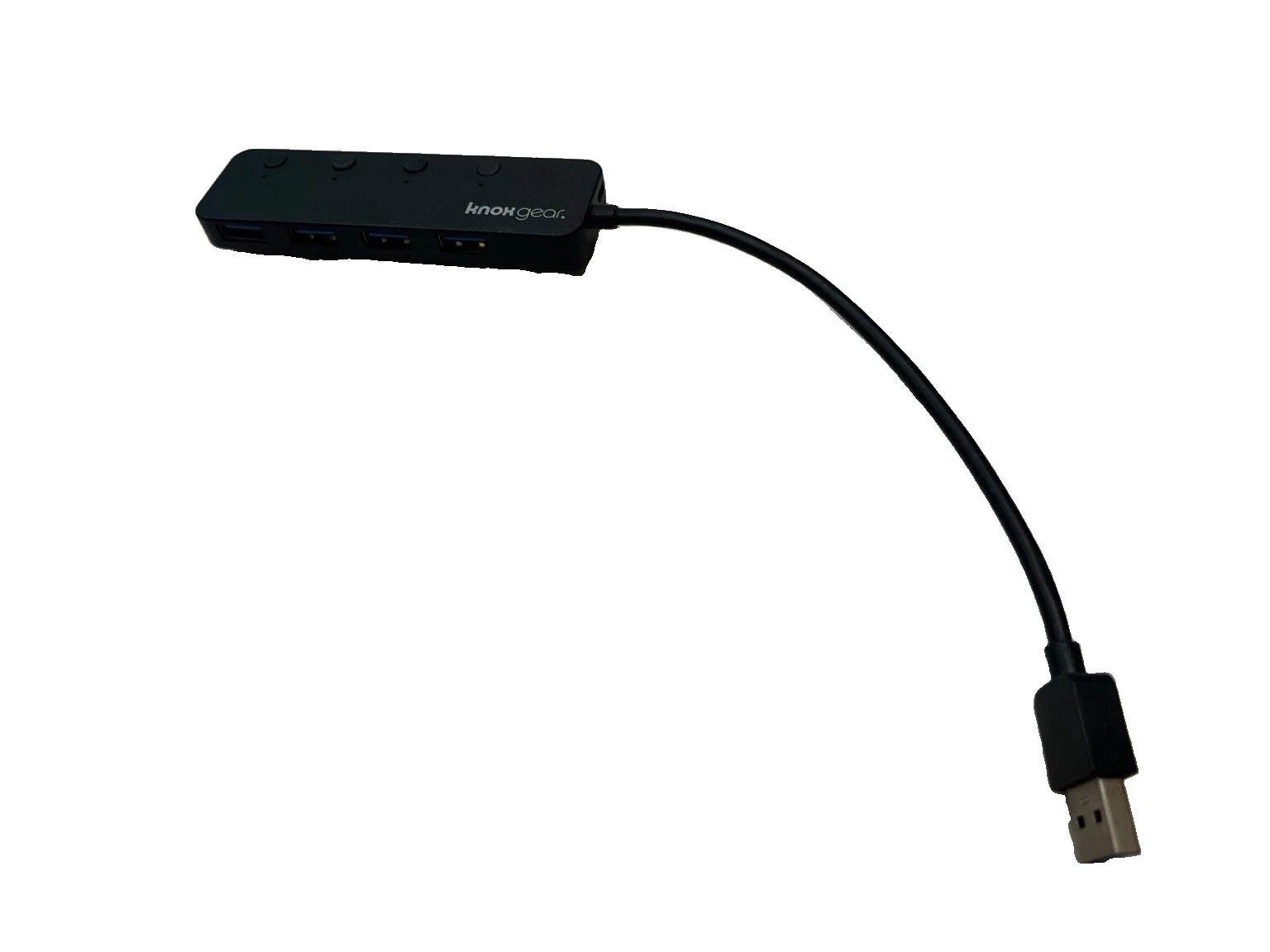 Knox Gear 4-Port USB 3.0 Hub Individual Power Switches LED Black