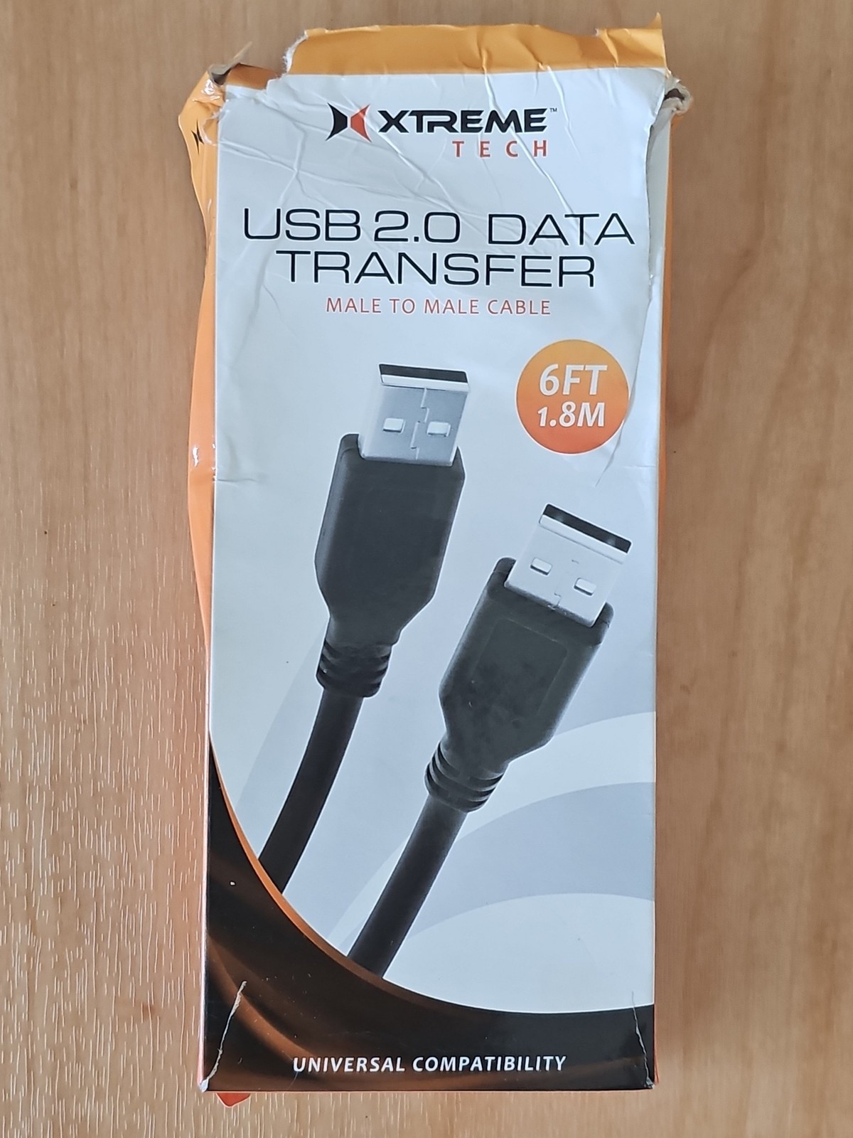 Xtreme Tech USB 2.0 Data Transfer Male to Male Cable 6ft Black PAC2-1017-AST