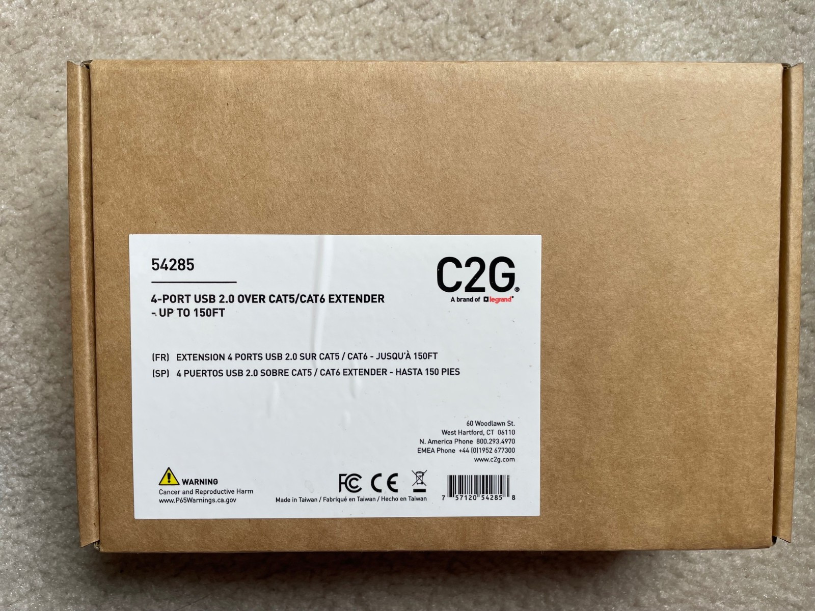 C2G 54285 4 Port USB 2.0 Over Cat5/Cat6 Extender up to 150ft (Cables to Go)