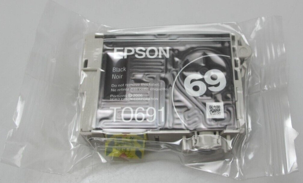 Genuine Epson 69 T0691 Black Ink Cartridge Unknown Expiration