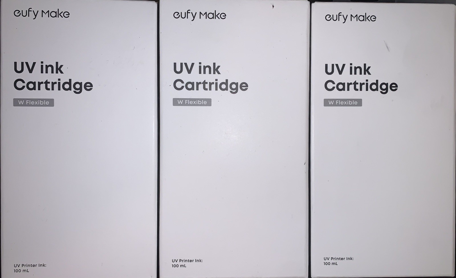 3 eufyMake UV InkCartridges (w/ flexible) 100ml each