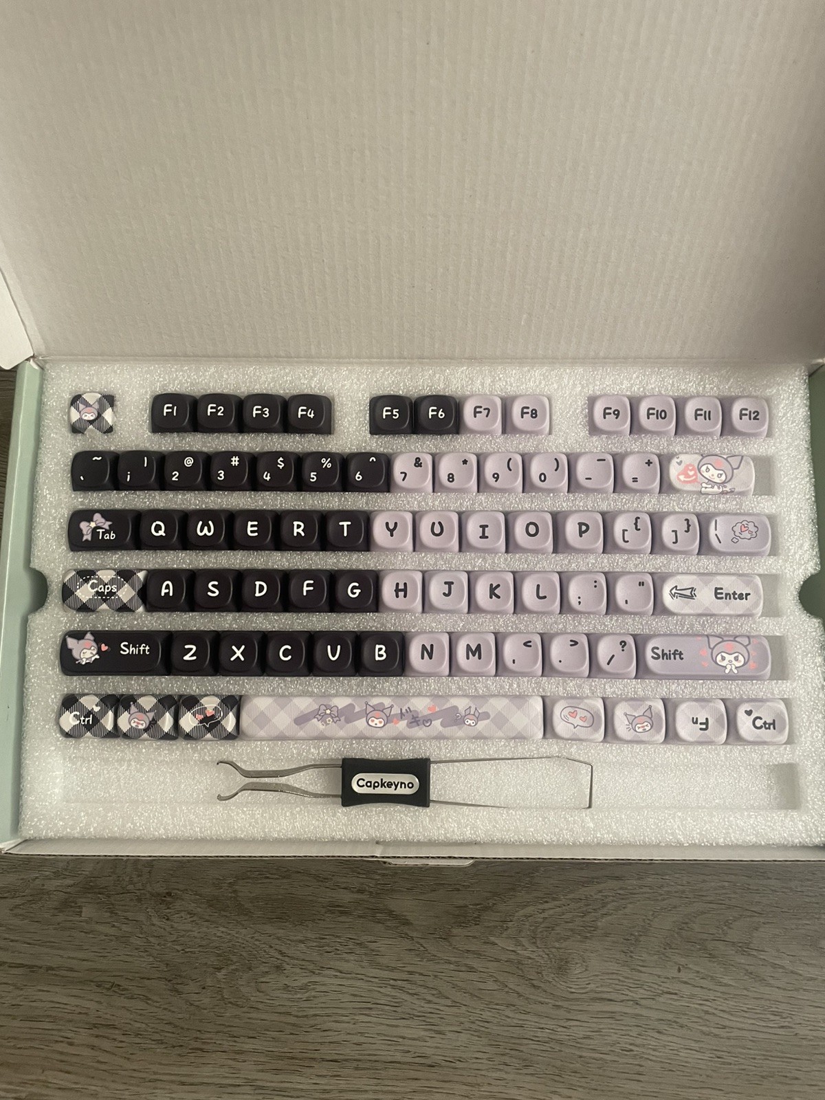 Cartoon Kuromi PBT MOA Keycaps Key Cap For 75% Keyboard 