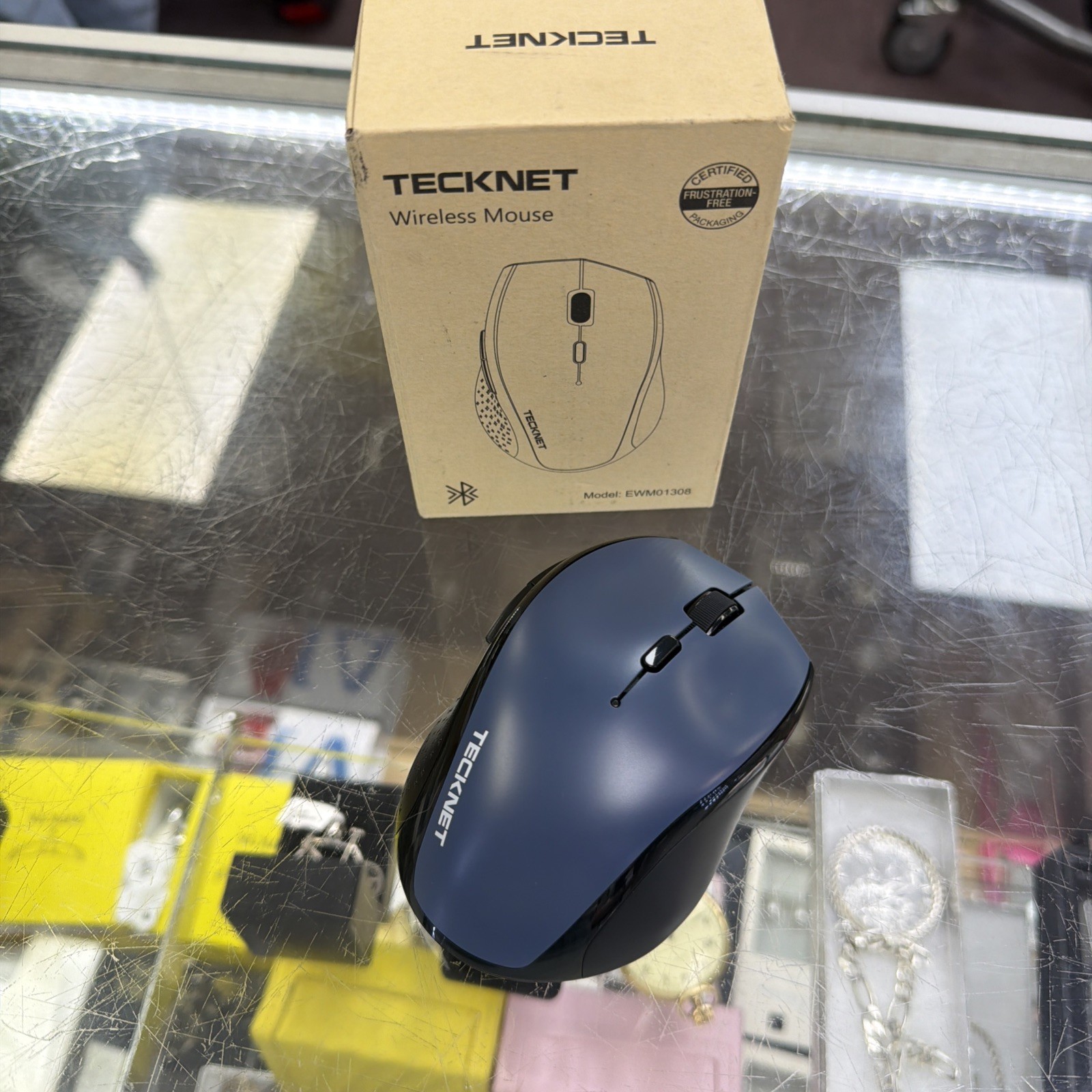 TeckNet Bluetooth Wireless Optical Mouse 1600 DPI 6-Button EWM01308 Blue