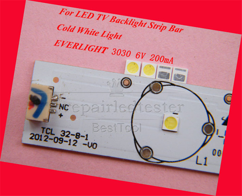 100Pcs 3030 SMD Lamp Beads 6V Special for LED TV Backlight Strip Bar, Repair TV