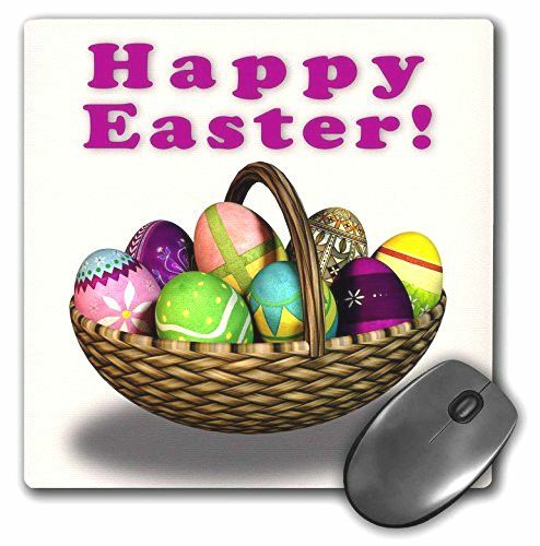 3dRose LLC 8 x 8 x 0.25 Inches Mouse Pad, Easter Eggs Basket, Best Friends Forev