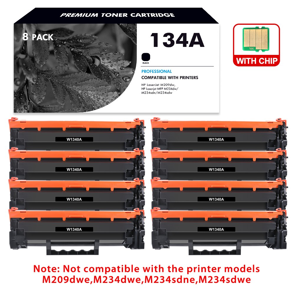 8PK Compatible W1340A Toner Cartridge with Chip For HP 134A M209dw MFP M234sdw