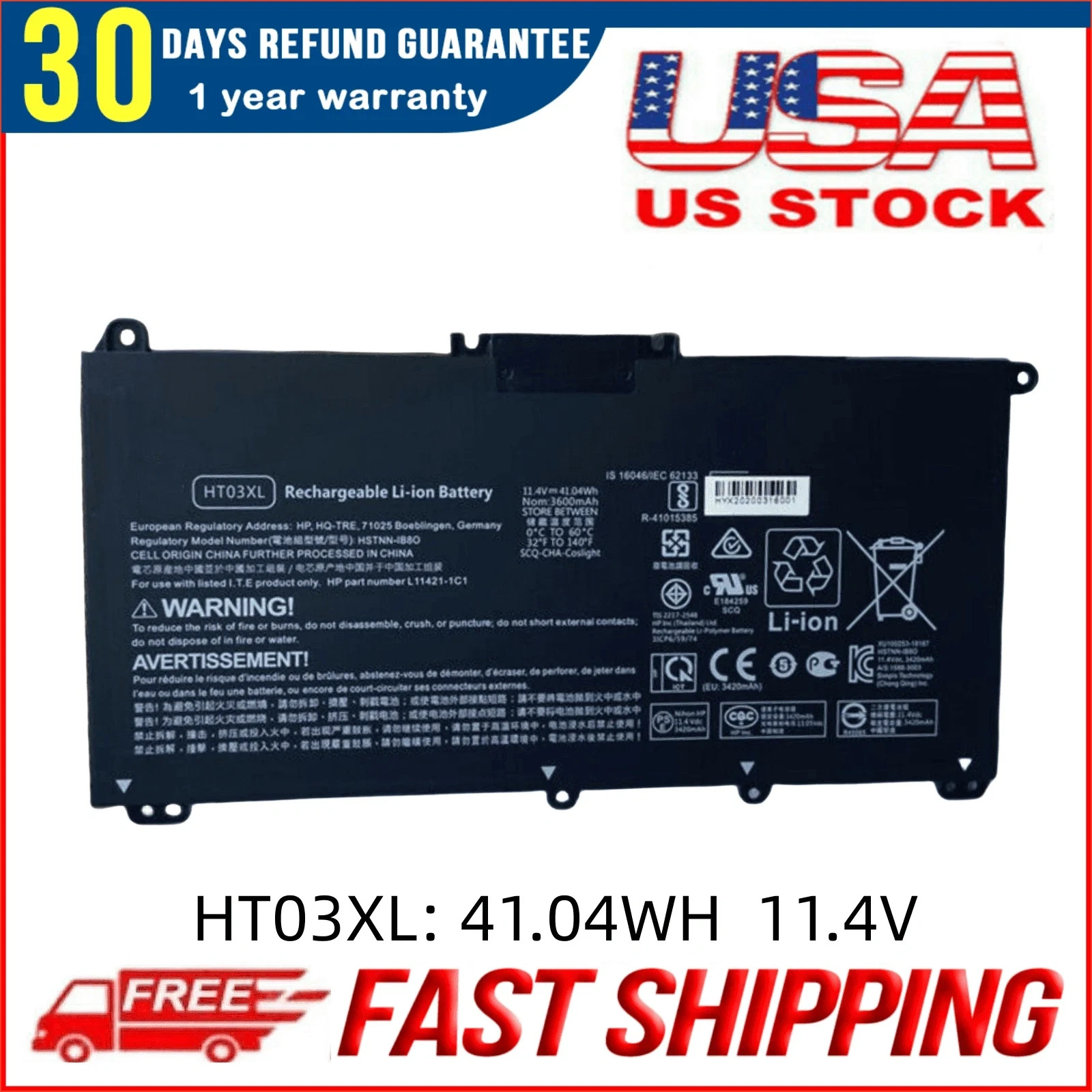 New OEM HT03XL Battery for HP Pavilion 14-CE L11421-2C2 L11119-855 15-CS 15-DA