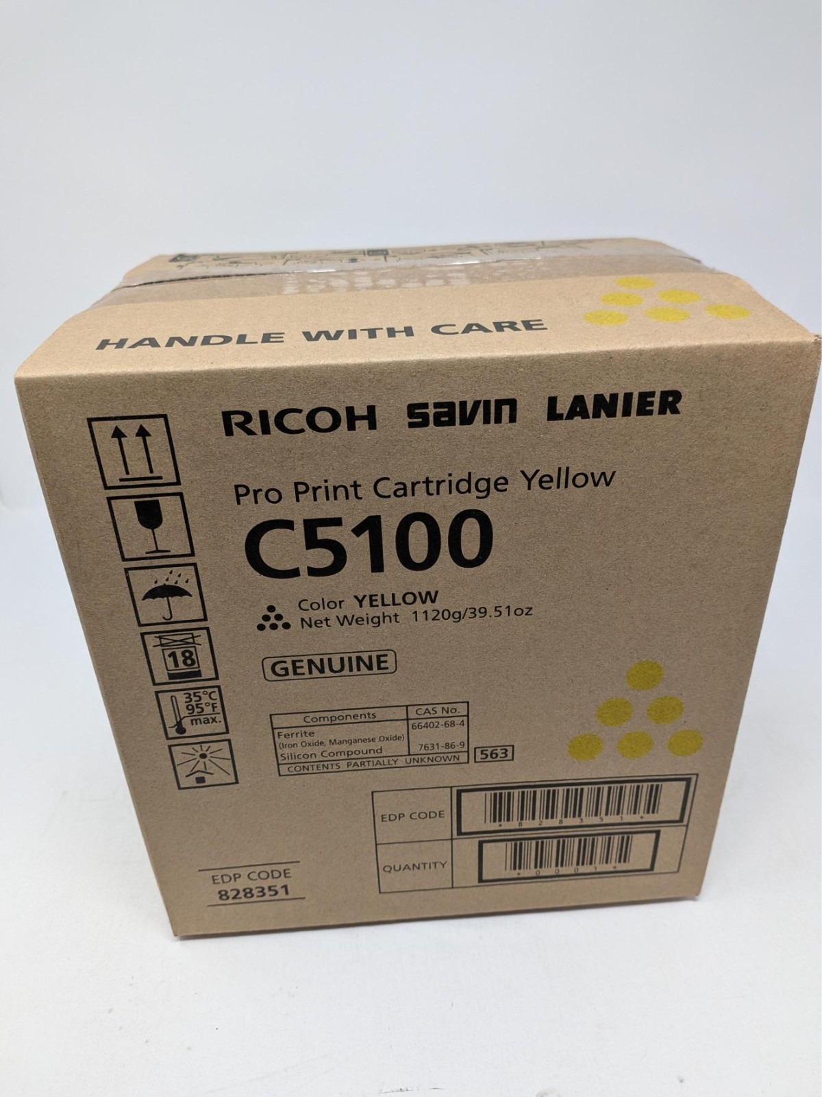 Genuine Ricoh Savin Lanier C5100 828351 Yellow Pro Print Cartridge New