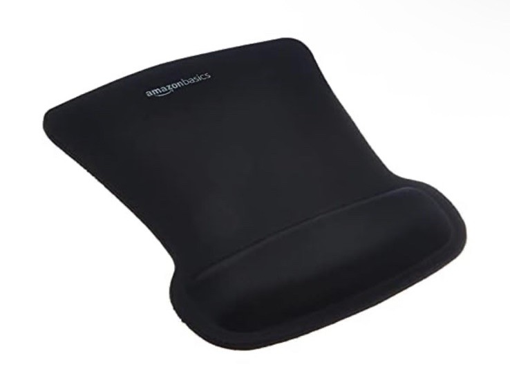Amazon Basics Rectangular Gel Computer Mouse Pad with Wrist Rest, Black
