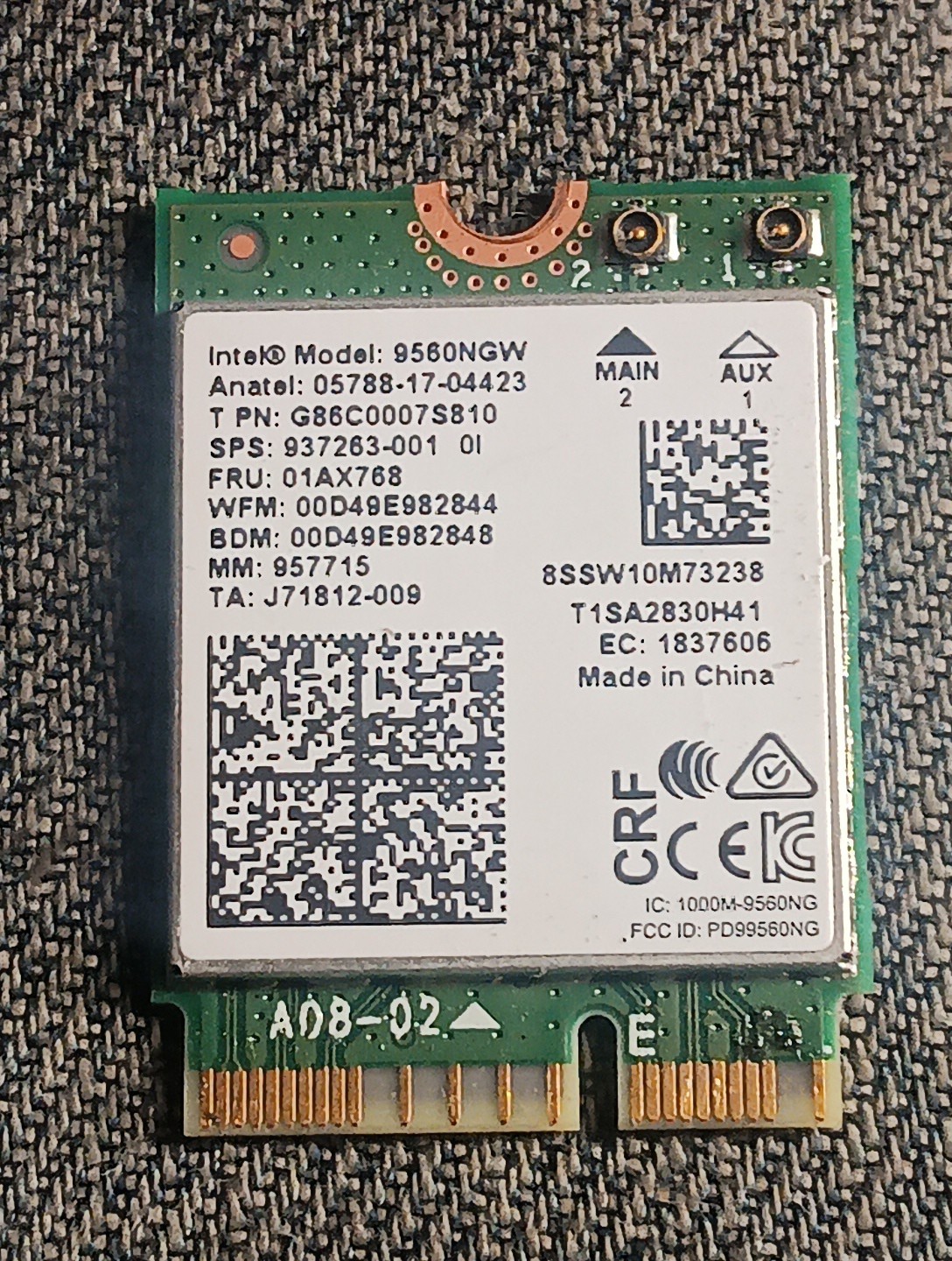 Intel Model 9560 Ngw Wireless Card