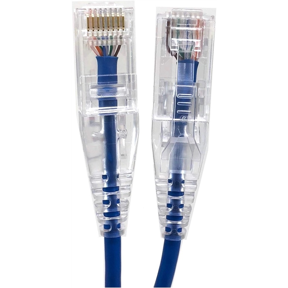 MICROCONNE 50ft Ultra Slim Cat6 Patch Cable (Blue)