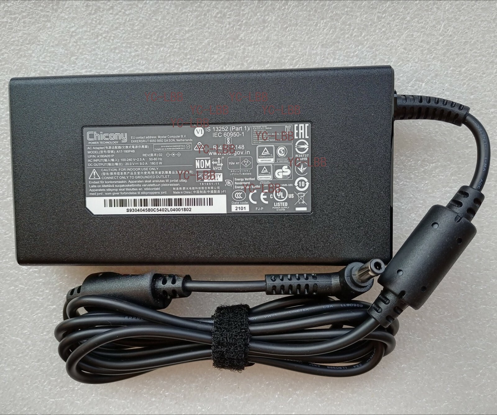 New Original MSI Creator Z16 A11UET/RTX3060 A17-180P4B Chicony 180W Slim Adapter