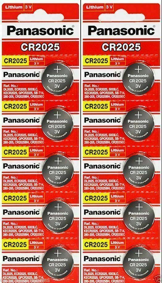 10 x Fresh PANASONIC CR 2025 CR2025 CR-2025 LITHIUM COIN CELL Battery Exp 2029