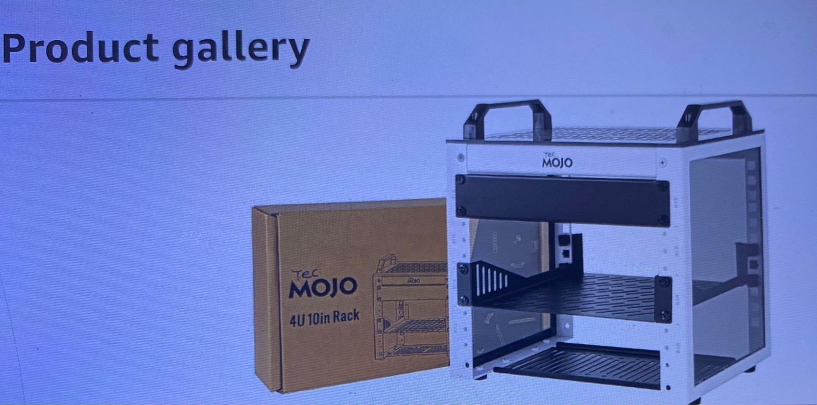TECMOJO 4U 10IN MINI NETWORK SERVER RACK TRANSLUCENT SIDE TOP HANDLES WHITE NEW