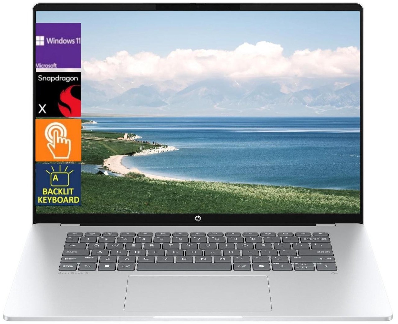 HP OmniBook 5 Laptop NextGen AI (16-fb0037nr) 16" TouchScreen Glacier Silver