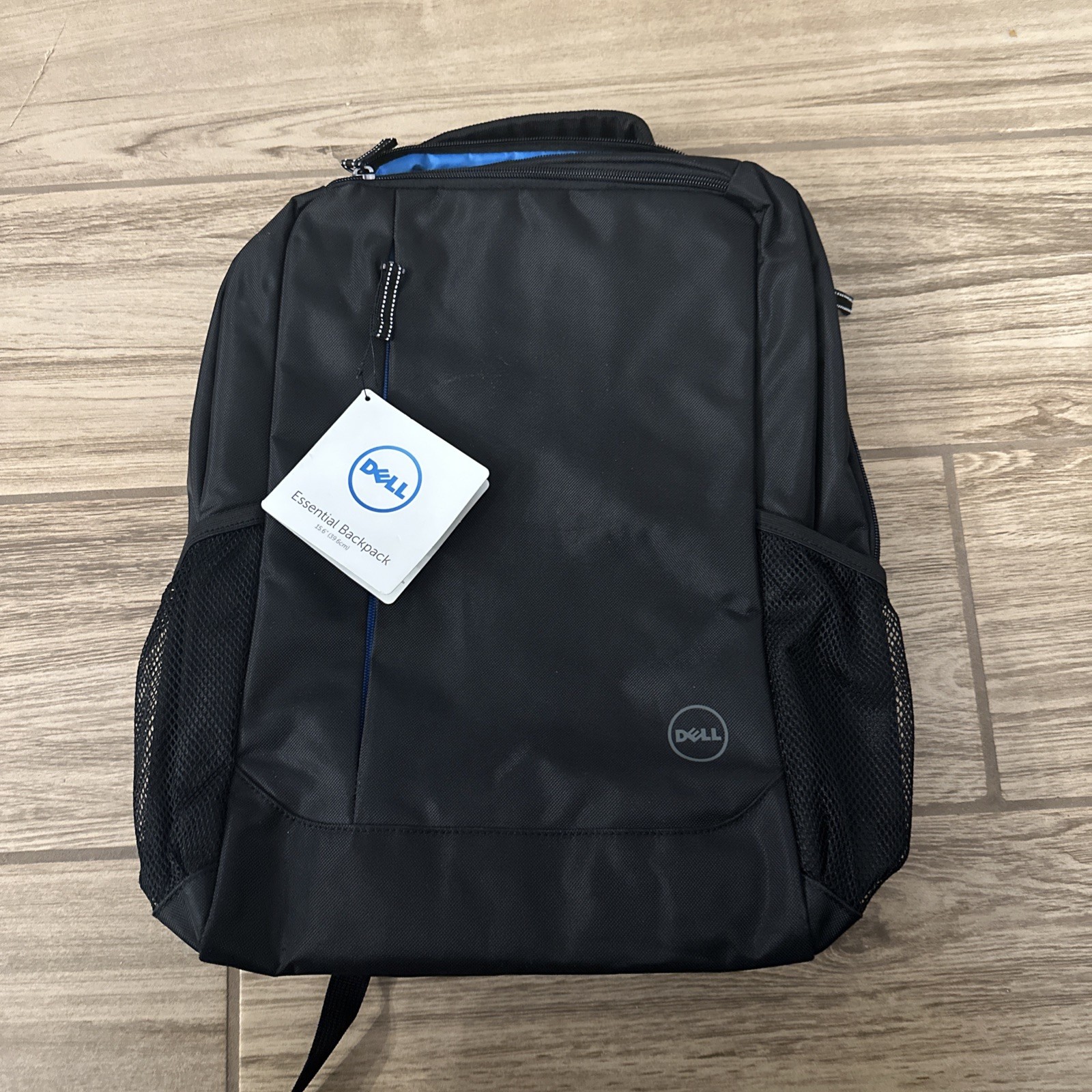 Dell Essential 15.6” Laptop Backpack Black Blue Trim New With Tags