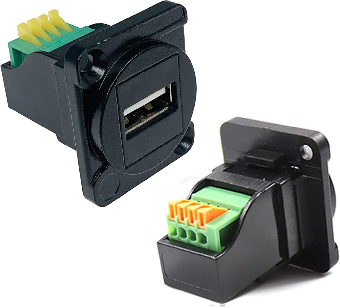 PENGLIN 2PCS USB2.0 to 4 Pin Solderless Panel Mount Terminal Connector | No Sold
