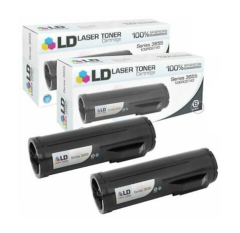 LD Compatible Xerox 106R02740 2 Pack Extra HY Black Toners for WorkCentre 3655i