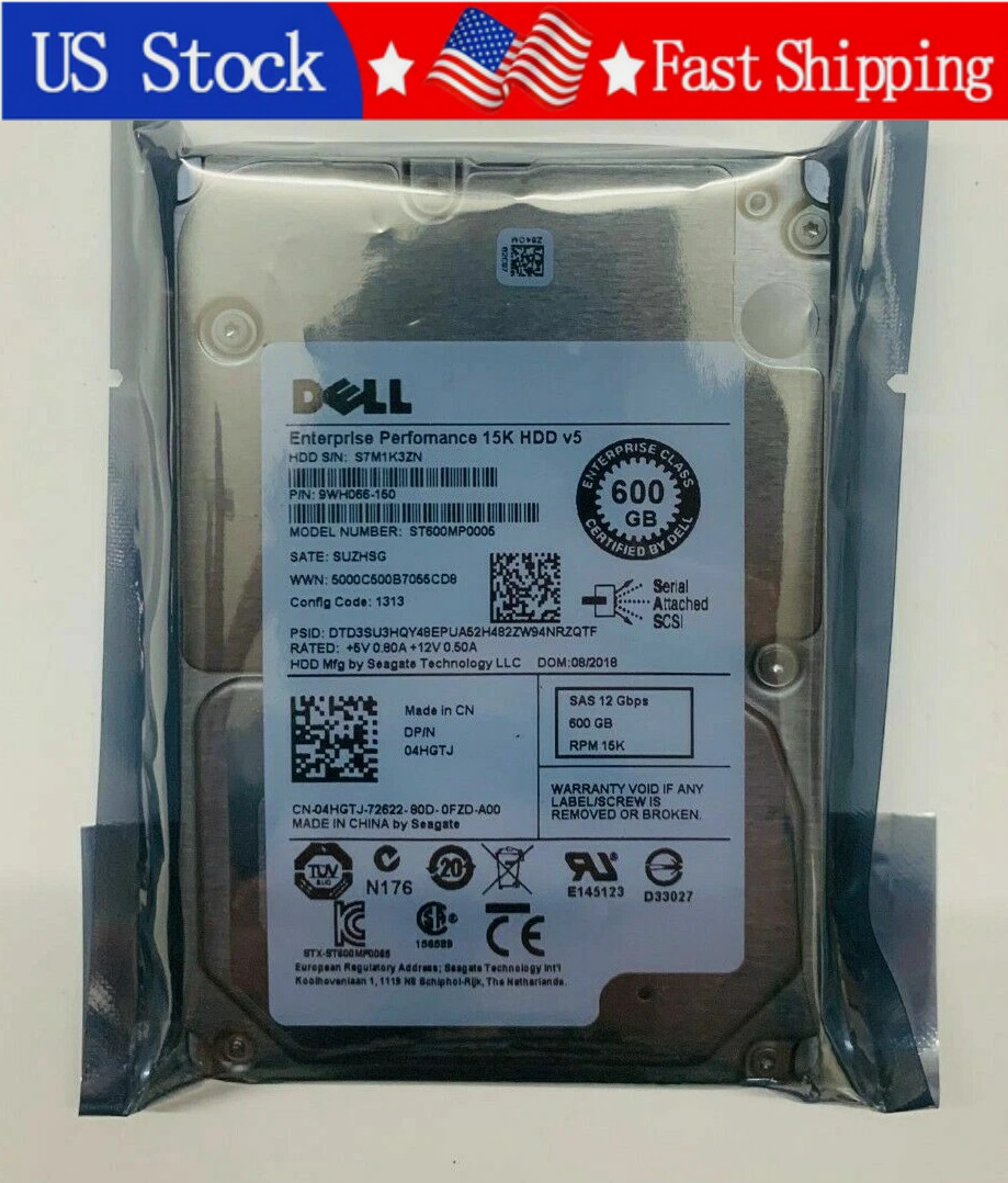 New Dell 04HGTJ 4HGTJ ST600MP0005 600GB 15K 2.5" SAS 12Gbps Enterprise HDD