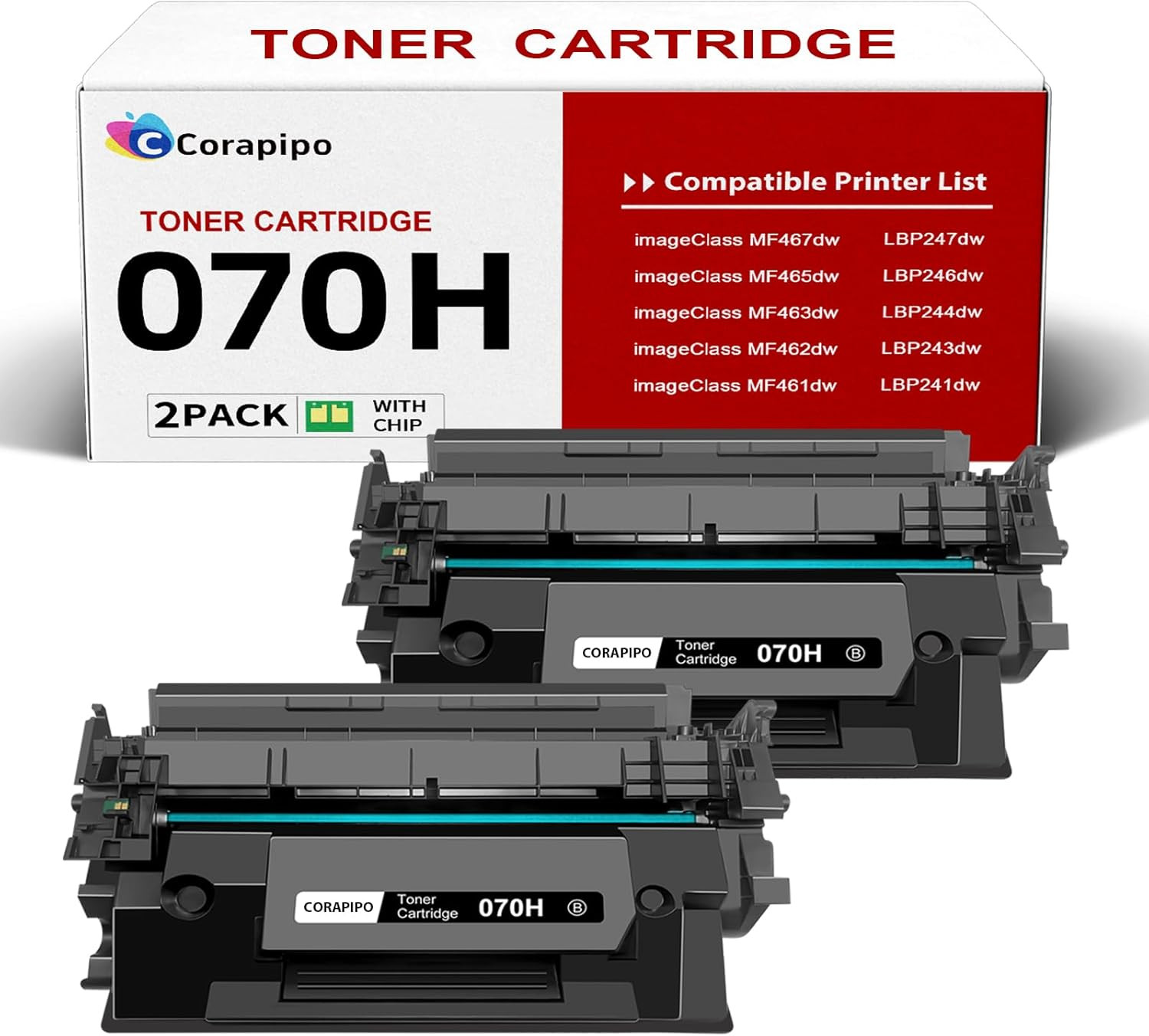070 / 070H High Capacity Toner Cartridge Compatible Replacement for Canon 070H 0