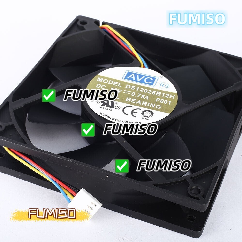 1pcs AVC 120mm x 25mm High Airflow PWM Fan 104 CFM 4 Pin DS12025B12H 0.75A 12V_.