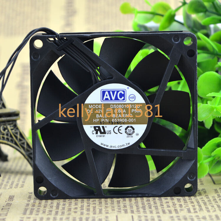 100% Test 1pc AVC DS08015B12U 8015 8CM 12V 0.60A Double Ball 4-wire Cooling Fan