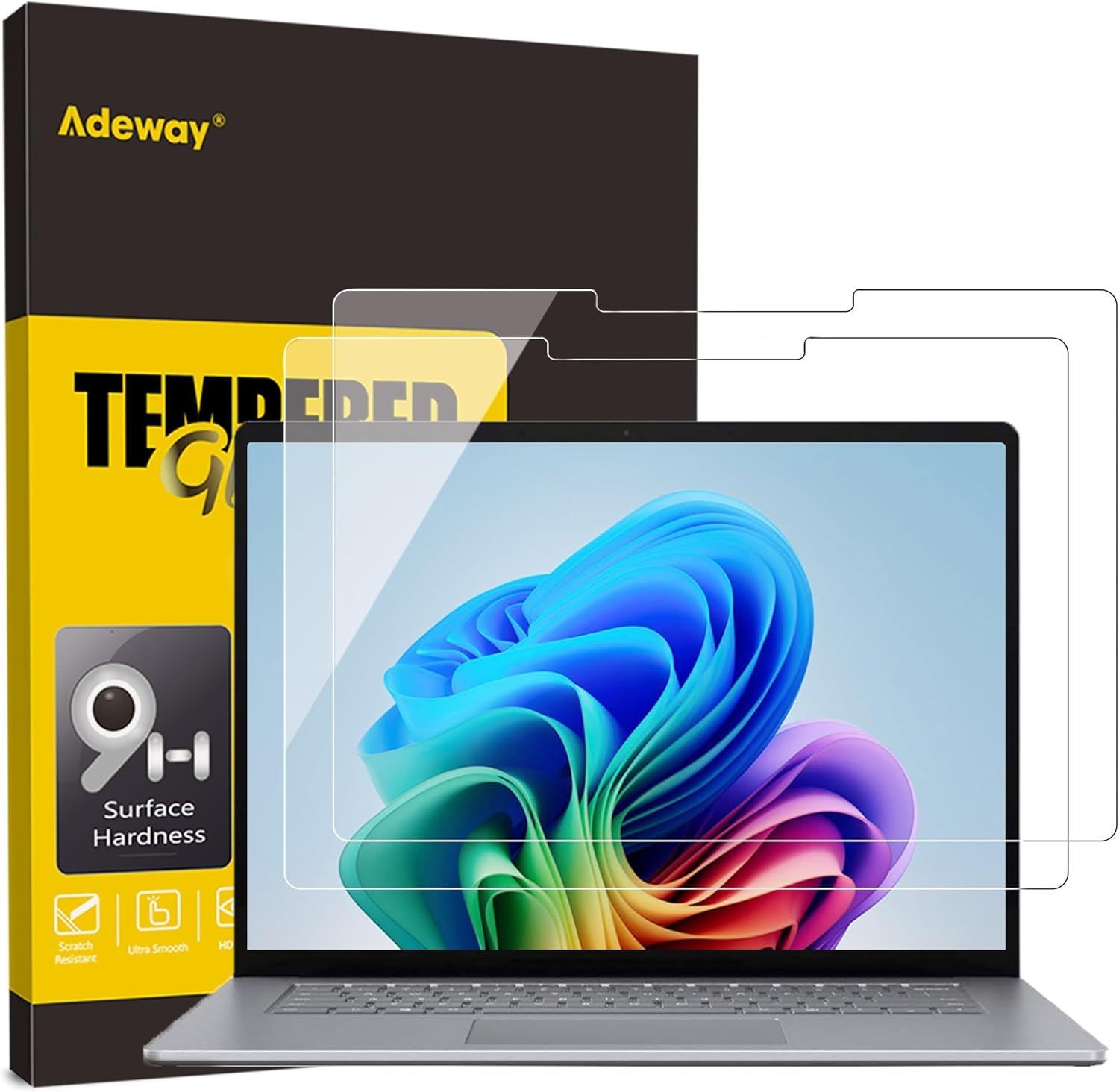 2 Pack of Ultra-Thin Tempered Glass Protectors for 13" Surface Laptop (2025)