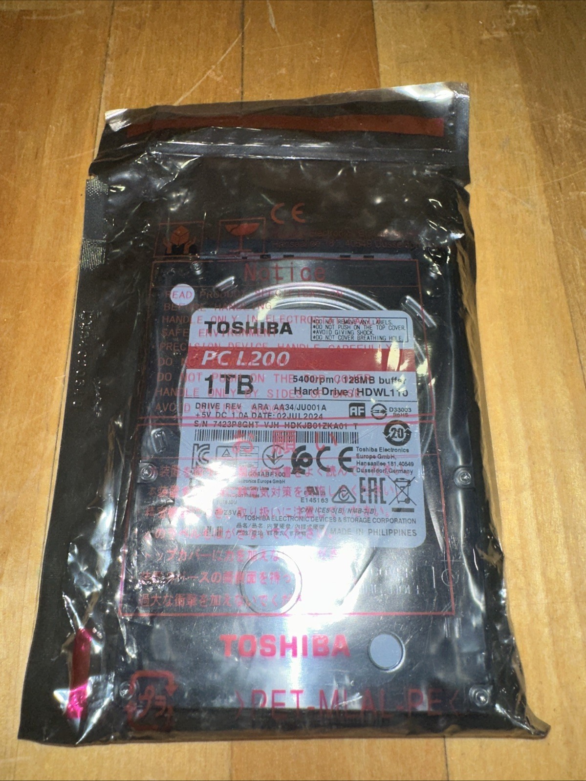 Toshiba L200 1TB 2.5-Inch SATA Laptop Internal Hard Drive for PC and Console