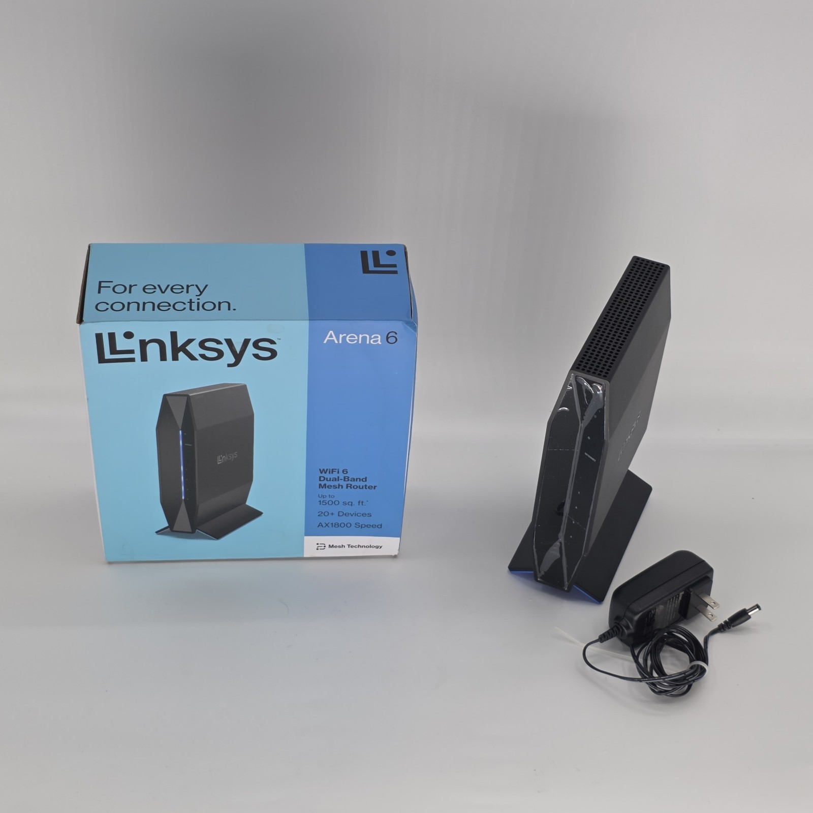 Linksys Arena 6 AX1800 Dual-Band WiFi 6 Mesh Router E7350 Black w/ Power Cord