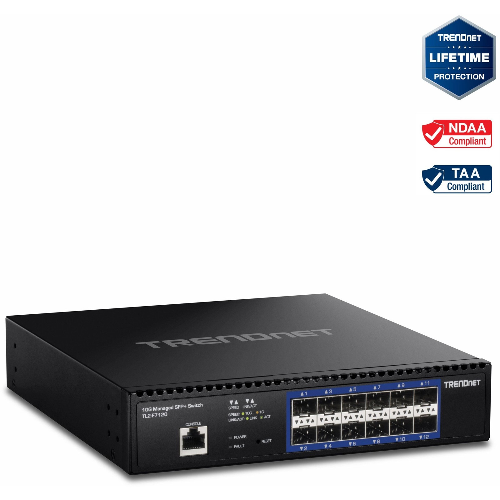 Trendnet TL2-F7120 12-Port 10G Managed SFP+ Switch 240Gbps