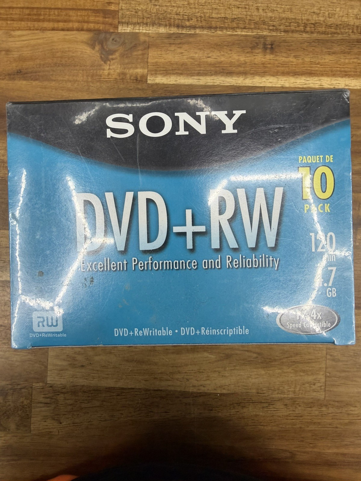 Sony DVD+RW 4.7GB 120 Min 1x-4x AccuCORE Rewritable Discs 10-Pack (NOS) Sealed