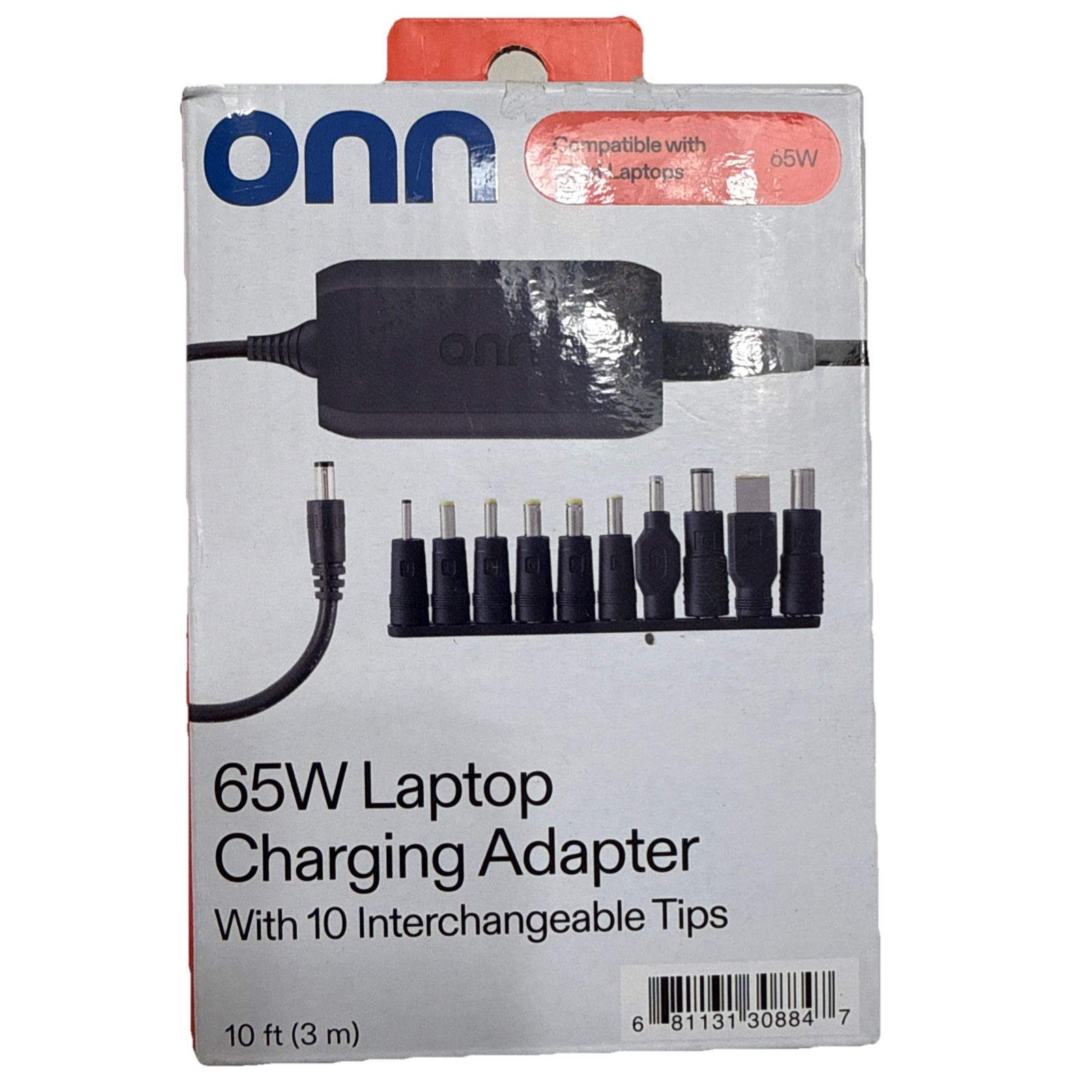 Onn Universal 65W Laptop Charger with 10 Interchangeable Tips (100004335) [LN]™