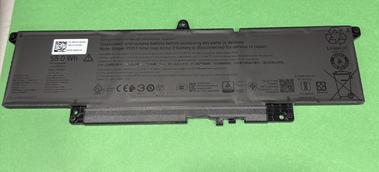 New Genuine VMV83  60GY0 Battery for Dell Pro 14/16 Plus PB14250 PB14255 PB16250
