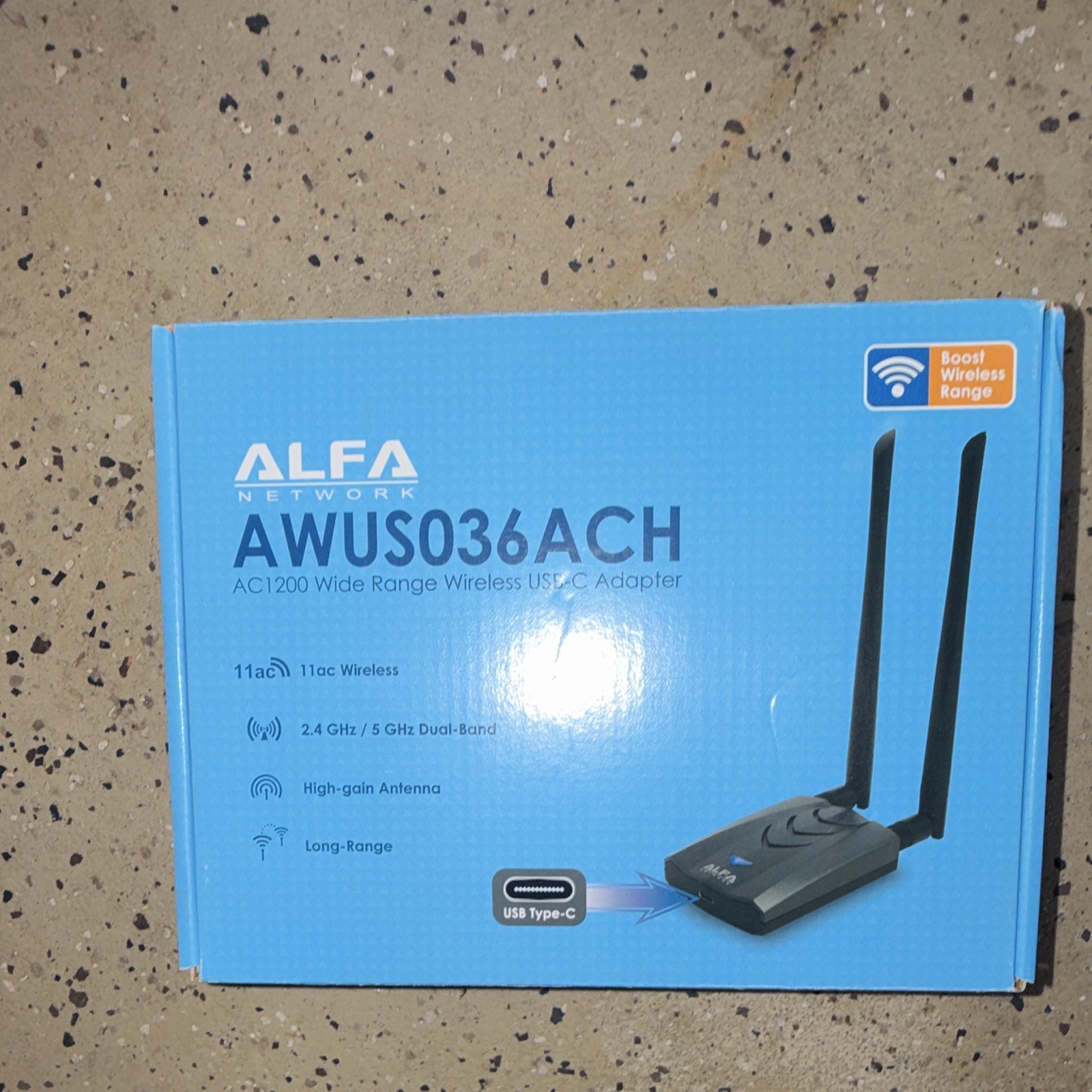 ALFA Network AWUS036ACH AC1200 Dual-Band USB-C WiFi Adapter 867 Mbps