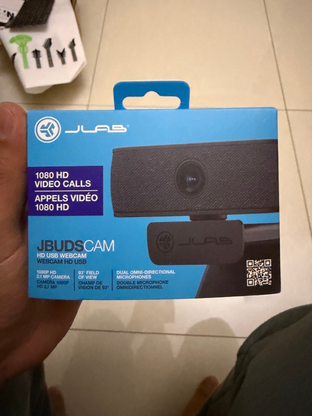 JLAB JBUDS CAM WJBCAMRBLK124, USB Webcam-2k/1080P HD-two Microphones-BLK-NEW