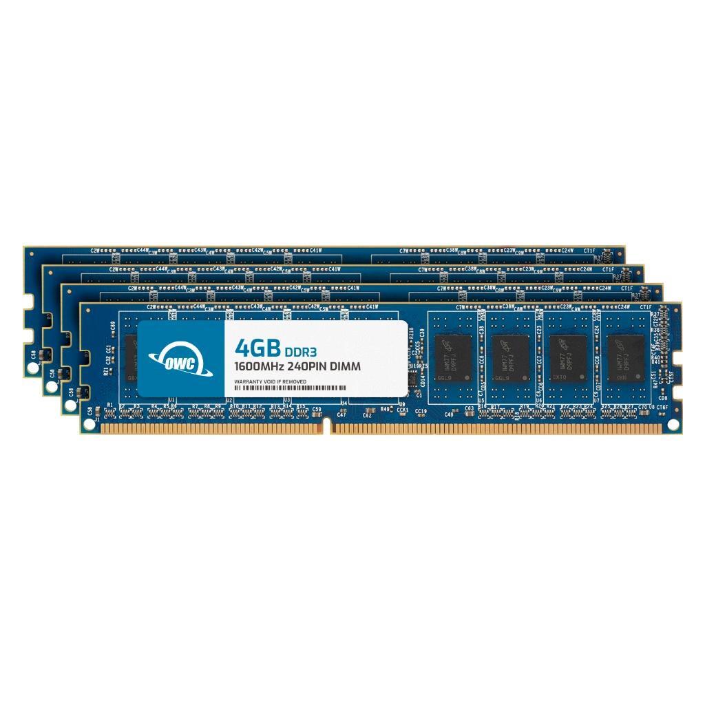 OWC 16GB (4x4GB) DDR3 1600MHz 2Rx8 Non-ECC UDIMM 240pin Memory RAM