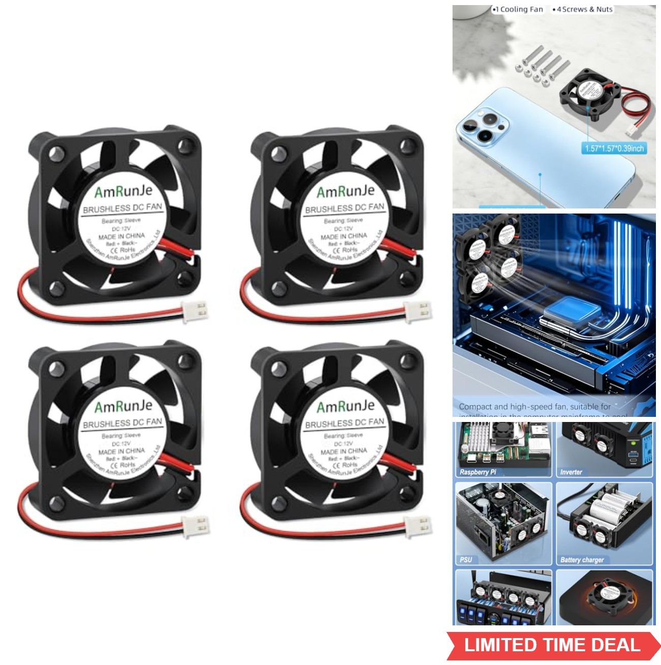 40mm x 10mm Cooling Fan 12V 2Pin 6500RPM High Speed DC Brushless for 3D Printer