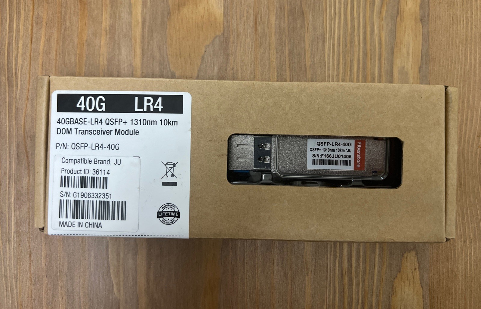 FS 40G Base LR4 QSFP+  1310nm 10km DOM Transceiver Module