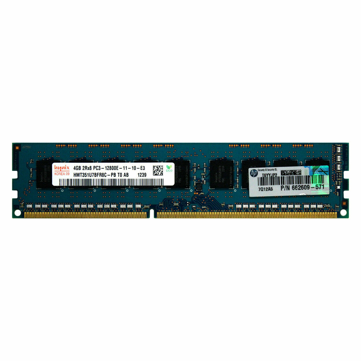 HP Genuine 4GB 2Rx8 PC3-12800E DDR3 1600MHz 1.5V ECC UNB UDIMM Memory RAM 1x4G