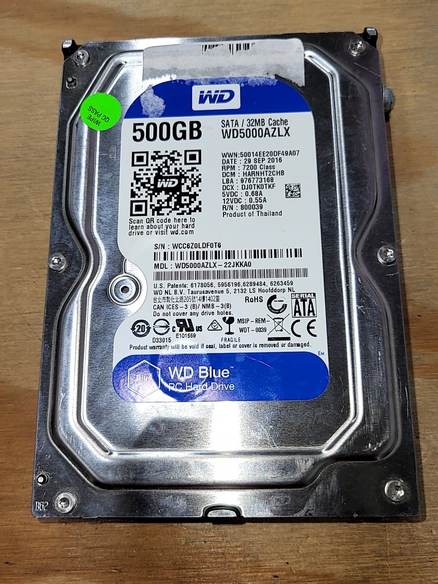 WESTERN DIGITAL WD5000AZLX-22JKKA0 Hard Drive 3.5" 500GB SATA